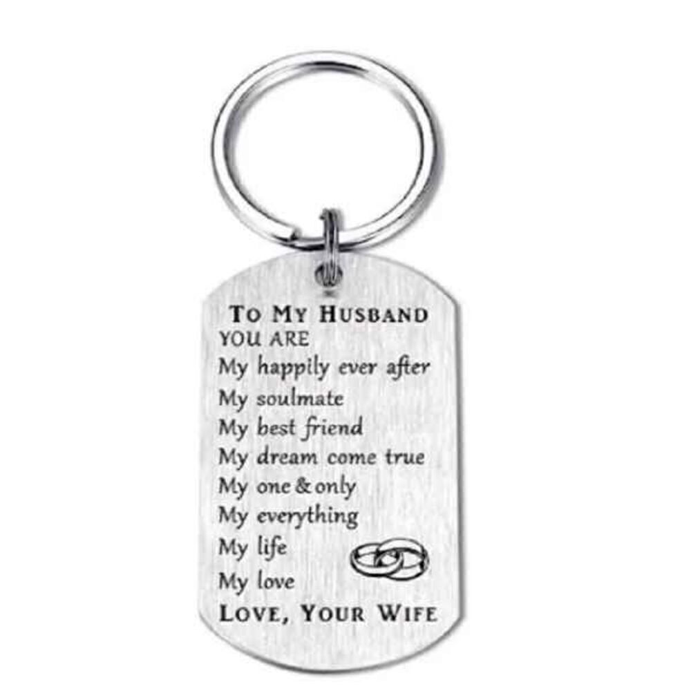 Stainless Steel Inspirational Slogan Keychain